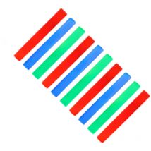 Relaxdays - Bâton mousse lumineux, lot 10, 3 led, coloré, soirées, anniversaires, rouge / vert / bleu