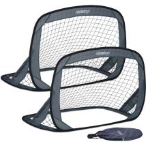 Relaxdays - But de foot pop up en lot de 2, cage pliable pour le jardin, avec sac de transport, HxLxP : 78x121x80 cm, gris
