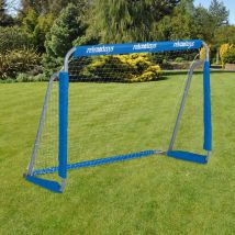 Relaxdays - But de football, pour jardin, cage pour enfants & adultes, métal, avec filet, hlp: 110x152x74 cm, gris/bleu