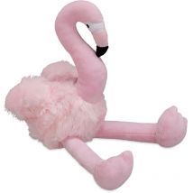 Relaxdays - Butoir de porte flamant rose, tissu, 23 cm de haut, lourd, pour le sol, intérieur, cale décorative, doux, rose