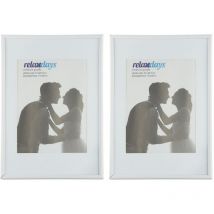 Relaxdays - Cadre photo, lot de 10, din A4, passe-partout 15 x 20 cm, portrait ou paysage, porte-photo à poser ou à suspendre, blanc