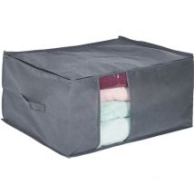 Caisse de rangement en tissu, fermeture éclair, pour linge maison, à ranger sous lit, hlp : 30x60x45 cm, gris - Relaxdays