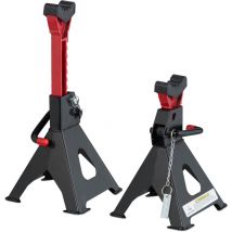 Relaxdays - car jack stands 2-piece set, 29-42 cm, height-adjustable, 3t capacity, for cars, steel, black/red