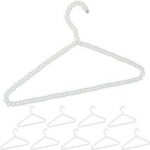 Cintres avec perles, jeu de 10, t shirts, blouses, traverses pour pantalons et jupes, 40 cm, plastique, bancs - Relaxdays