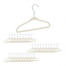 Relaxdays - 150x Cintres enfants, set velours, Cintres bébé décoratif chemises antidérapant crochet rotatif beige