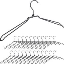 Relaxdays - Cintres, jeu de 24, pour chemises, vestons et blouses, design industriel, métal, large de 45 cm, noir