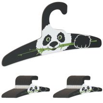 Cintres vêtements enfants, 40, design panda, pour votre bout de chou, cintres élancés, carton recyclé, noirs