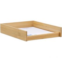 Relaxdays - Corbeille à Courrier Bois, Papier Format A4, Bureau, Range-Documents & Lettres, Aspect Bambou, 25x33cm, Nature