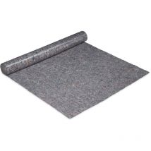 Couverture de déménagement, 1 m x 25 m = 25 m², antidérapant, hydrofuge, 180g/m², tapis de protection, gris - Relaxdays
