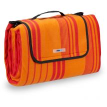 Couverture de pique-nique picnic plaid imperméable 200x200 cm poignée isolation, orange-rouge - Relaxdays