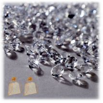 Diamants de déco en lot de 6000, Décoration de table de mariage, ornement, plastique, 6 x 4 mm, transparent