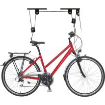 Relaxdays - 4 x Fahrradlift im Set, mit Seilzug, universal Fahrradhalterung, zur Deckenmontage, für 4 Fahrräder