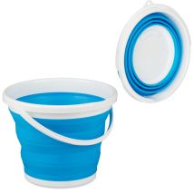 2 X Faltbarer Eimer, 10 L Putzeimer, Platzsparend Zusammenklappbar, Falteimer Für Haus, Auto Und Camping, Blau