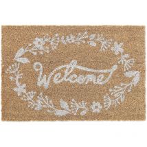 Relaxdays - Paillasson en fibres de coco, inscription accueillante, 40 x 60 cm, pour intérieur et extérieur, 40 x 60 cm
