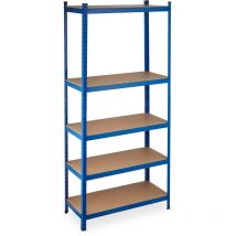 Estantería Metálica, Estante Industrial xl, Cargas Pesadas hasta 1325kg, 5 Baldas, 220x100x45 cm, Garaje, Azul - Relaxdays