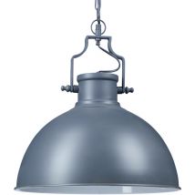 Relaxdays - Industrial Design Pendant Light in Shabby Look, Decor for Dining Room, led, Hanging Lamp, D=40.5 cm, Grey