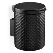 Relaxdays - Kosmetikeimer Wandmontage, 5 Liter, Absenkautomatik, Inneneimer, Metall, runder Badezimmer Mülleimer, schwarz