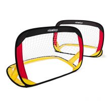 Relaxdays - Lot de 2 buts de foot, système « pop up », se déplient tout seuls, hlp : 80 x 119 x 83 cm, noir/rouge/jaune