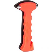 Relaxdays - Marteau d'urgence pour voiture avec coupe-ceinture, lot de 2, pointe en acier pour vitre, sectionner ceinture, orange