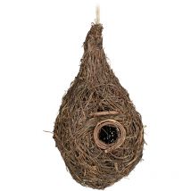 Relaxdays - Nichoir oiseaux goutte eau, nid, cabane, cage, nichoir animaux sauvages, h x l x p : 30 x 16 x 16 cm, nature