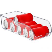 Organizador Nevera, Almacenaje Alimentos Frigo, 10 x 16 x 35 cm, Cajón Organización con Asa, Transparente - Relaxdays