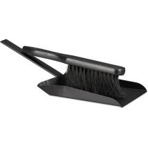 Relaxdays - Pelle à cendres de cheminée et balayette en acier four poêle cheminée 37 cm, noir