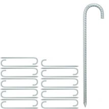 Picchetto di Ancoraggio, Set da 20, Lunghi, Puntali xl, Tende e Padiglioni, Acciaio Zincato, 38,5 cm, Argento - Relaxdays