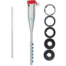 Pied de parasol, lot de 4, Porte-parasol, Support à vis, Douille de sol à visser, adaptateurs 25-55 mm, acier galvanisé