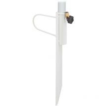 Relaxdays Piquet pour parasol, épaisseur du tube jusqu’à 32 mm, pour jardin, camping, plage, base parasol, acier, blanc