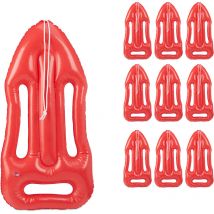 Planche de sauvetage gonflable, lot de 10, Bouée de sauveteur, Déguisement Malibu, Pour enfants et adultes, rouge
