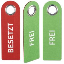 Plaque de porte «Occupé Libre», jeu de 6, de wc à accrocher, deux côtés, bain et bureau, en feutre, rouge/vert