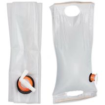 Poche d'eau 10 l pliable, lot de 2, Jerrycan jerricane Bidon d'eau robinet bouchon camping Sac eau, pvc, transparent