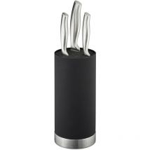 Relaxdays Knife Block, Empty, Round Blade Storage, with Bristles, HxD: 22 x 11 cm, Universal Holder, Organiser, Black