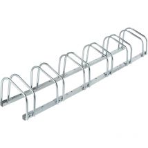 Relaxdays - Râtelier pour 6 vélos, jusqu'à 60 mm de largeur de pneu, en métal, garage, support à poser au sol, argenté