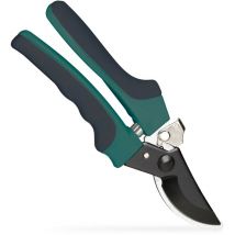 Sécateur, bypass, épaisseur de coupe 10 mm, utilisable des deux côtés, sécateur pour rosiers, noir-vert foncé - Relaxdays