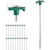 Relaxdays - Set de 20 piquetas para camping, Anclaje para el suelo, Estacas para tiendas de campaña, Acero, 25cm, Verde