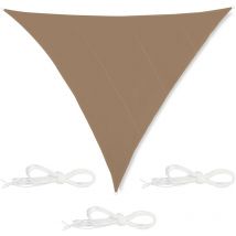 Shade sail, water-repellent, uv protection, triangular canopy with tension ropes, garden, 6x6x6 m, sandy brown - Relaxdays