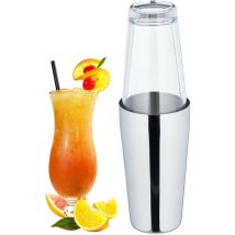 Relaxdays - Shaker à cocktails Boston, mélangeur 2 pièces, 400 et 600 ml, inox et verre, pro, argent/transparent