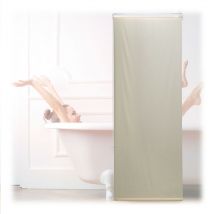 Store de baignoire, 60x240 cm, rideau de douche hydrofuge, plafond & fenêtre, pare-bain, salle de bain, beige - Relaxdays