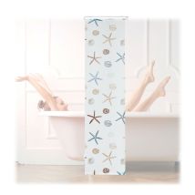 Relaxdays - Store de douche Ocean, 60x240 cm, Rideau de douche, baignoire bain store, fixation plafond, semi-transparent