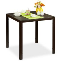 Table jardin carrée à manger, effet optique bois, jardin, balcon, terrasse HlP 74,5x77,5x78cm, table de balcon - Relaxdays
