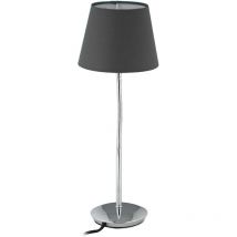 Relaxdays Table lamp flexible, with fabric shade, chrome base, E14 socket, bedside lamp, HxD: 47 x 17 cm, grey