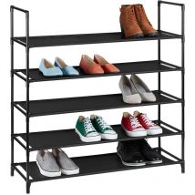 Relaxdays - tagère à chaussures xl, système d'emboîtement, 5 étages, 20 paires, rangement, HxLxP 90,5x87,5x30 cm, noir