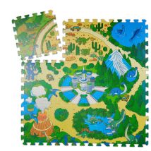 Tapis de jeu, 9 pièces de puzzle pour enfants, sans polluants, mousse eva, 90 x 90 cm, multicolore - Relaxdays