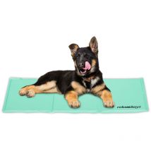 Tapis rafraîchissant pour chien, 50 x 90 cm, matelas auto-rafraichissant, gel, pour vos animaux, azur - Relaxdays