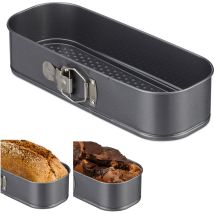 Relaxdays Teglia Per Dolci, Rettangolare, Antiaderente, Stampo, Per Pane E Plumcake, 31x12 Cm, Antracite