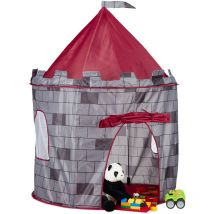 Relaxdays - Tente enfant intérieur Chevalier Château tente de jeu extérieur 3 ans HxlxP: 125 x 105 x 105 cm, gris