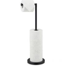 Relaxdays - Portarrollos wc, Soporte Papel Higiénico para 4 Rollos, de Pie, 57 x 21,5 x 16,5cm, Baño y Aseo, Hierro, Negro