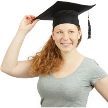 Relaxdays - Toque étudiant université diplôme chapeau remise de diplomes fin étude, noir