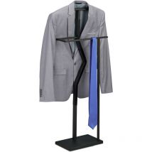 Relaxdays - Valet de chambre, vestes, HxLxP : env. 107x48x20 cm, métal, mdf, chevalet à vêtement, dressing, entrée, noir